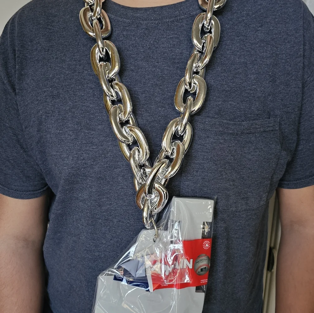 LOS ANGELES DODGERS BALLER CHAIN 18INCH WITH 7inch Length by 5inchwide Foam Logo - Picture 2 of 2
